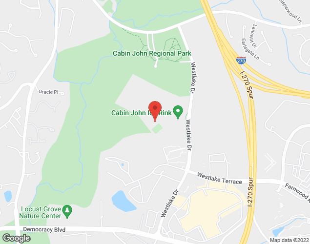 Map showing location at 10600 Westlake Dr., Rockville, MD