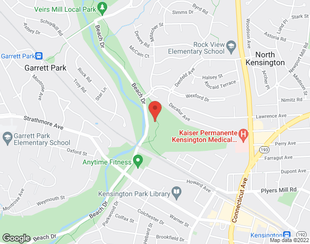 Map showing location at 4140 Wexford Dr., Kensington, MD