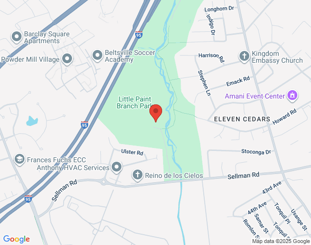 Map showing location at 3900 Sellman Road, Beltsville, MD
