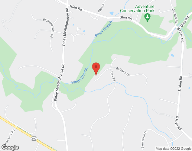 Map showing location at 12511 Circle Dr, Potomac, MD
