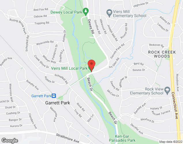 Map showing location at 4425 GARRETT PARK RD, VIERS MILL, MD