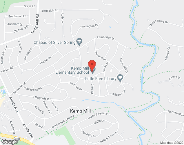 Map showing location at 411 Sisson St, Silver Spring, MD