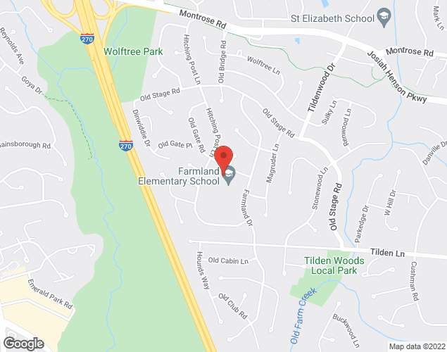 Map showing location at 7000 Old Gate Rd, Bethesda, MD