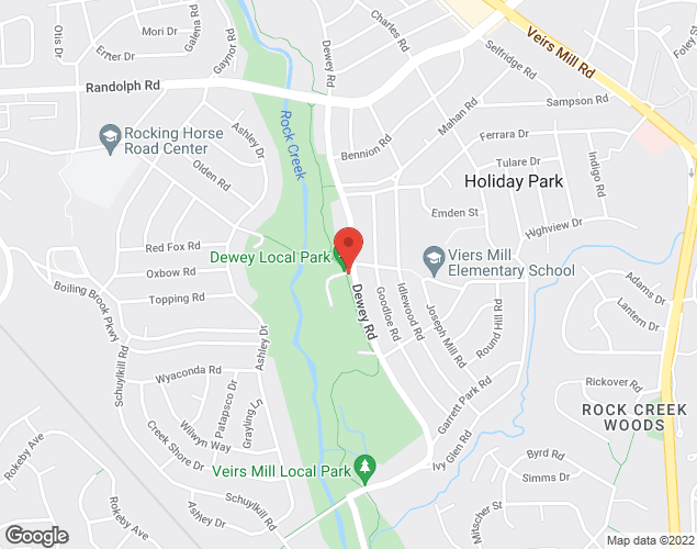 Map showing location at 11720 Dewey Rd., Veirs Mill, MD