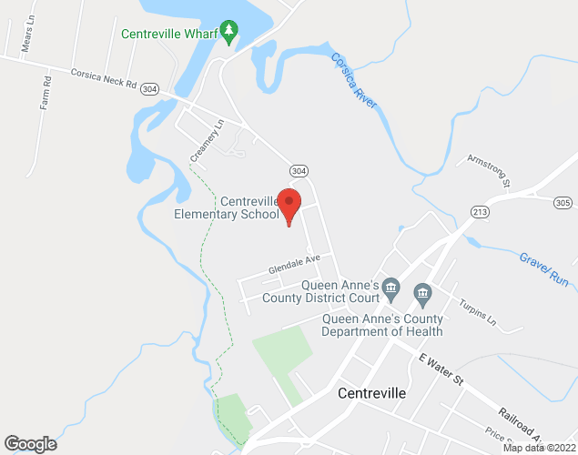 Map showing location at 213 Homewood Avenue, Centreville, MD