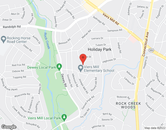 Map showing location at 11711 JOSEPH MILL RD, SILVER SPRING, MD