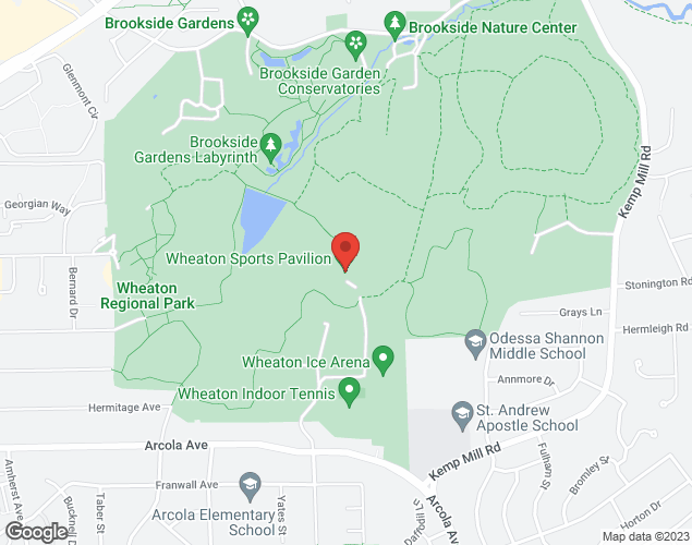 Map showing location at 11751 Orebaugh Avenue, Wheaton, MD