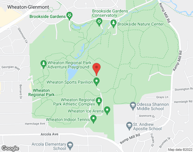 Map showing location at 11710 OREBAUGH AVE, WHEATON, MD