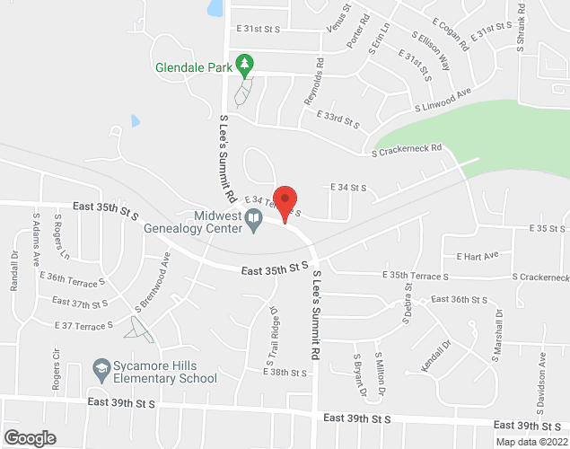 Map showing location at 4400 SW Lee's Summit Road, Independence, MO