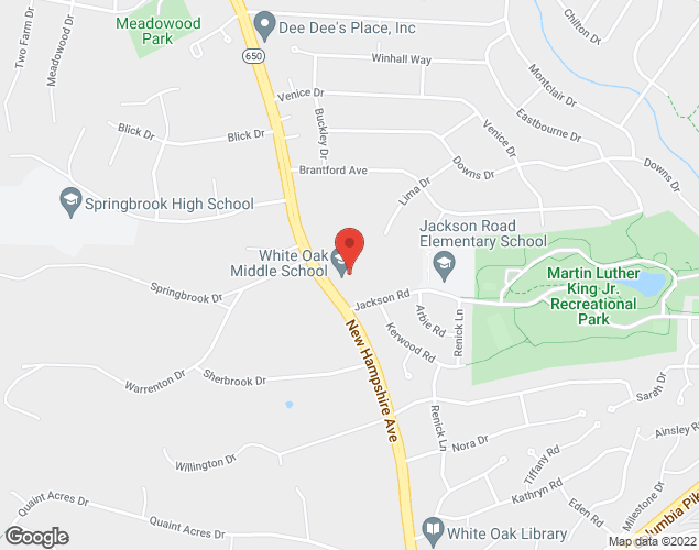 Map showing location at 12201 NEW HAMPSHIRE AVE, SILVER SPRING, MD
