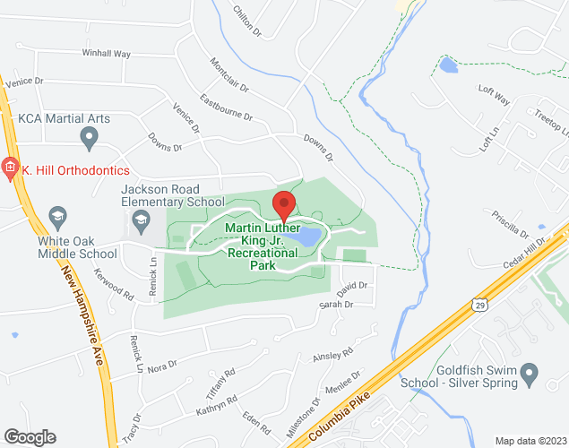 Map showing location at 1120 Jackson Road, Silver Spring, MD
