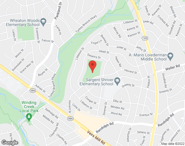 Map showing location at 4105 Havard St., Wheaton, MD