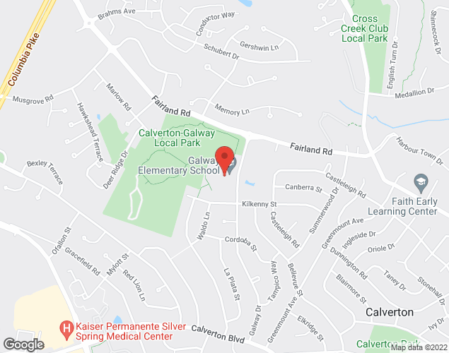 Map showing location at 12612 Galway Dr, Silver Spring, MD
