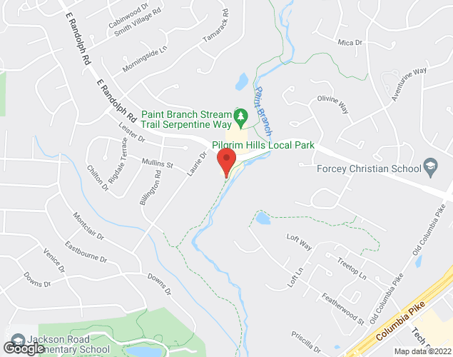 Map showing location at 1615 East Randolph Rd., Colesville, MD