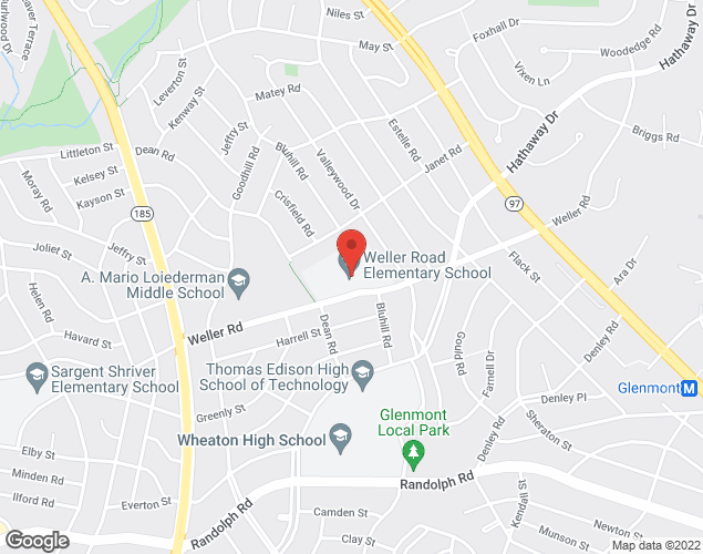 Map showing location at 3301 WELLER RD, SILVER SPRING, MD