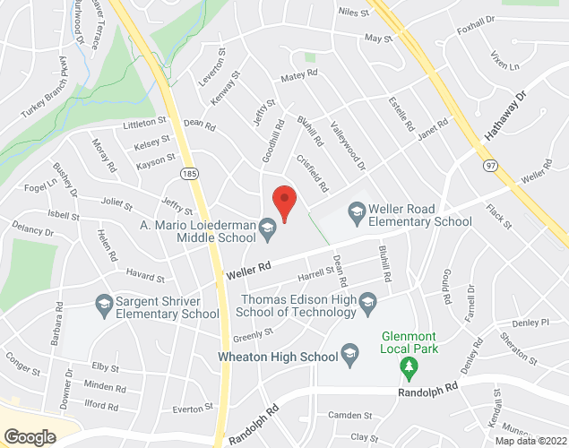 Map showing location at 12701 Goodhill Rd., Silver Spring, MD