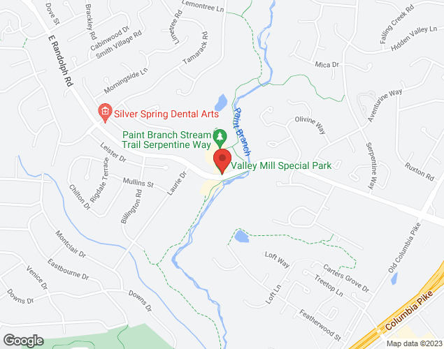 Map showing location at 1620 East Randolph Road, Silver Spring, MD