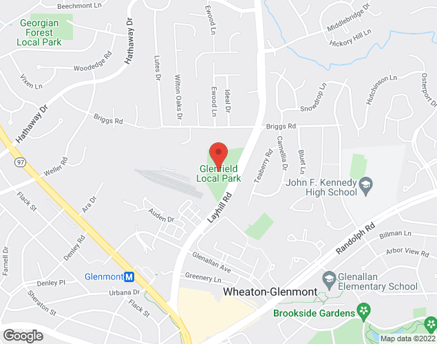 Map showing location at 12800 Layhill Rd, Wheaton, MD