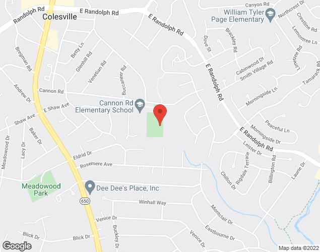 Map showing location at 921 Cannon Rd., Colesville, MD