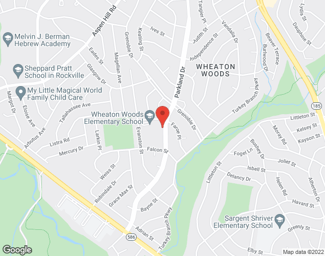 Map showing location at 4510 FAROE PL, ROCKVILLE, MD