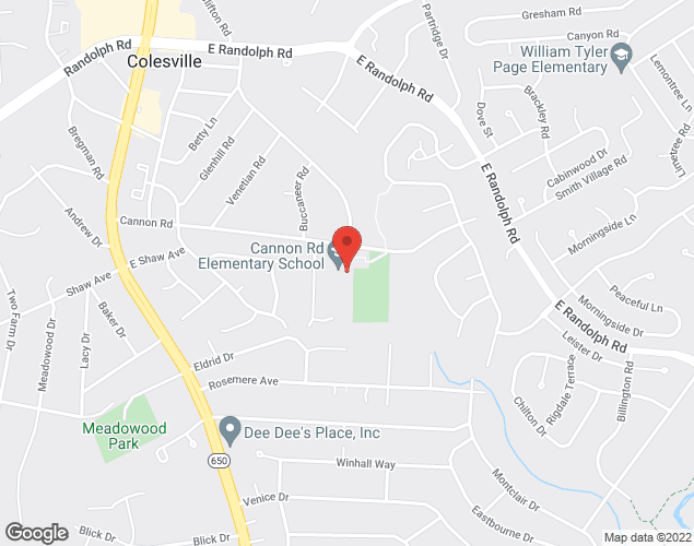 Map showing location at 901 Cannon Rd., Silver Spring, MD