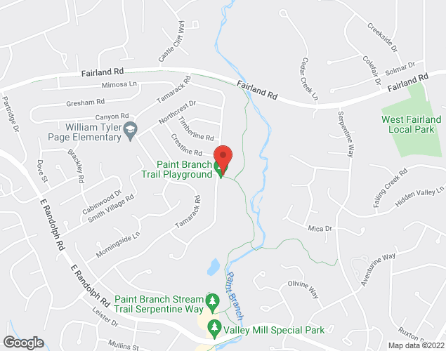 Map showing location at 13205 Collingwood Terr., Colesville, MD