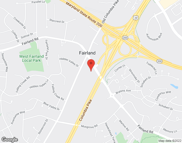 Map showing location at 13313 Old Columbia Pike, Silver Spring, MD