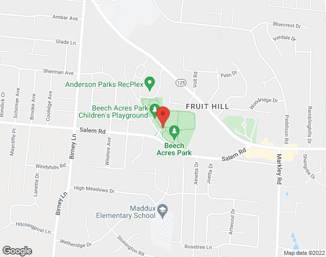 Map showing location at 6910 Salem Road, Cincinnati, OH