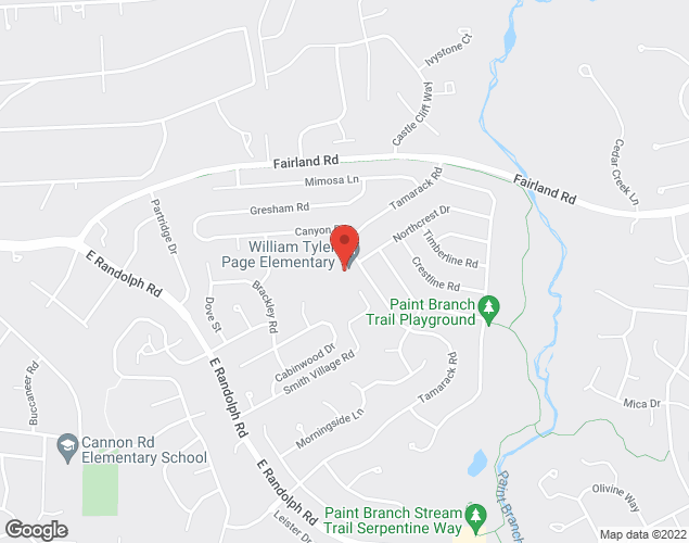 Map showing location at 13400 TAMARACK RD, SILVER SPRING, MD