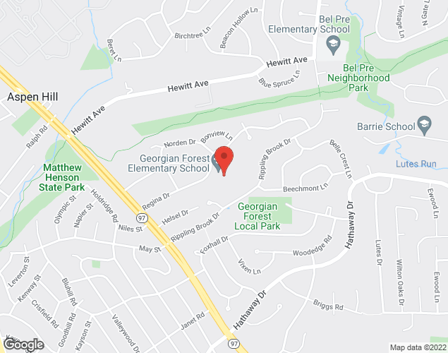 Map showing location at 3100 Regina Dr, Silver Spring, MD