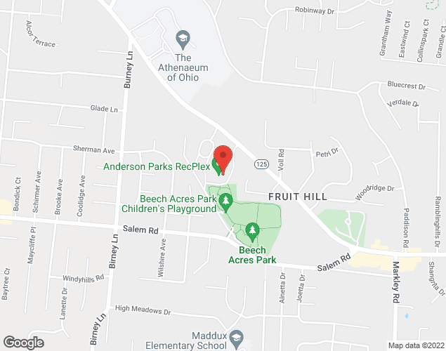 Map showing location at 6915 Beechmont Ave., Cincinnati, OH