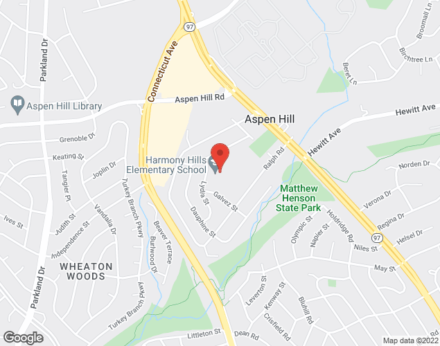 Map showing location at 13407 Lydia St, Silver Spring, MD