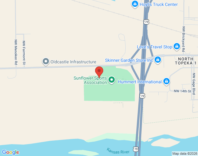 Map showing location at 4829 Northwest 17th Street, Topeka, KS