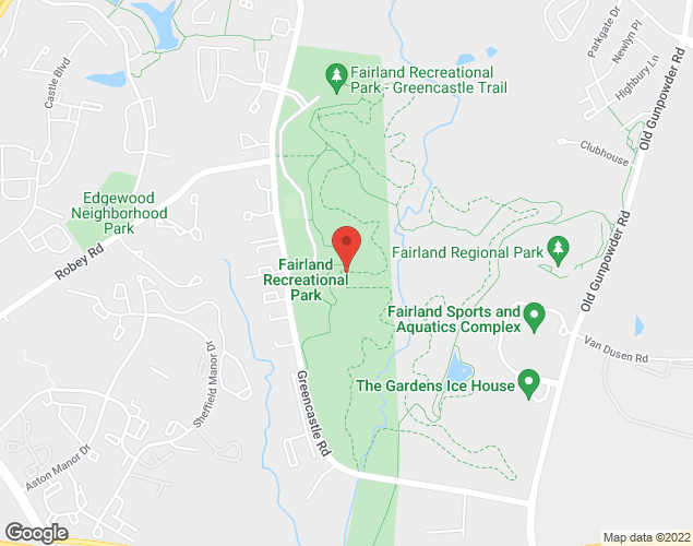Map showing location at 3928 Greencastle Rd, Fiarland, MD