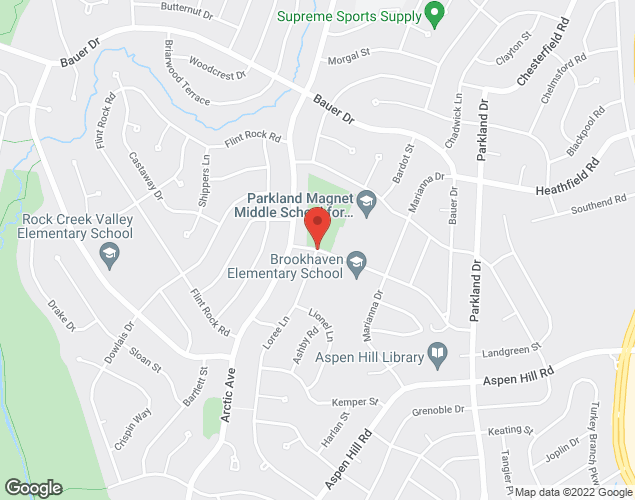 Map showing location at 4701 Renn St., Aspen Hill, MD