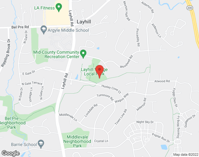 Map showing location at 1920 Queensguard RD, Wheaton, MD