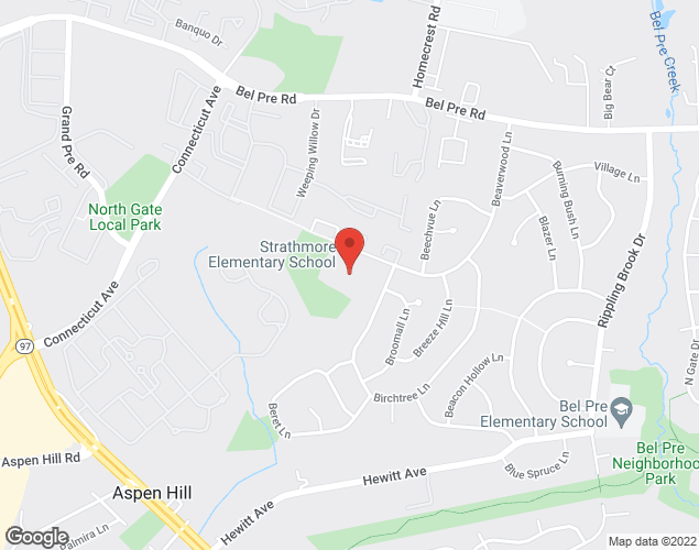 Map showing location at 3200 Beaverwood Ln, Sivler Spring, MD