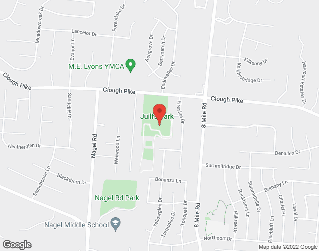 Map showing location at 8249 Clough Pike, Cincinnati, OH