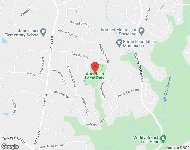 Map showing location at 12231 Triple Crown Rd, North Potomac, MD