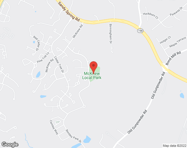Map showing location at 14901 Saddle Creek Dr., Burtonsville, MD