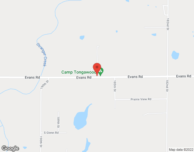 Map showing location at 18634 Evans Rd, Tonganoxie, KS