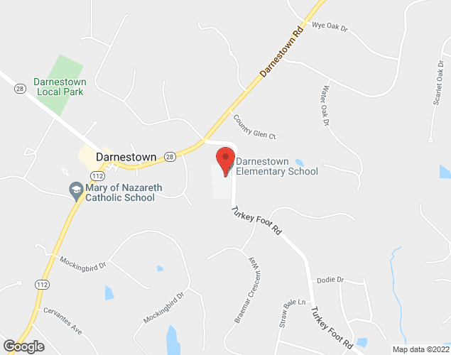Map showing location at 15030 Turkey Foot Rd., Gaithersburg, MD