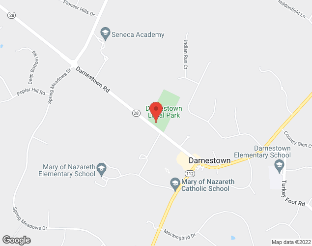 Map showing location at 14211 Darnestown Rd., Darnestown, MD