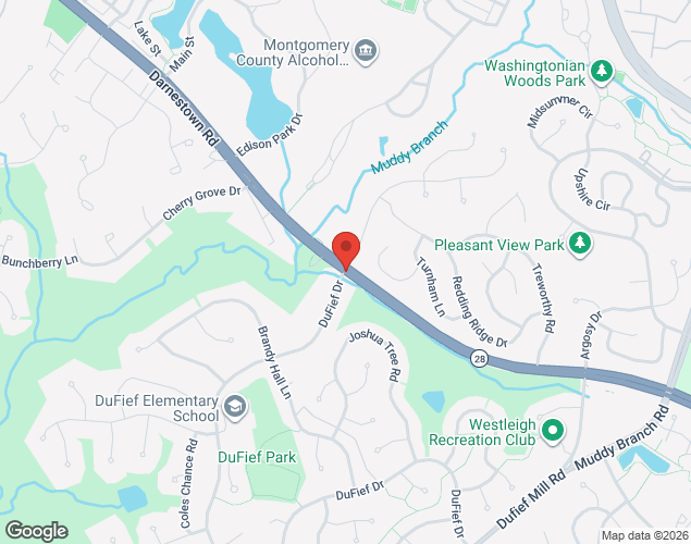 Map showing location at 11330 Darnestown Road, Gaithersburg, MD