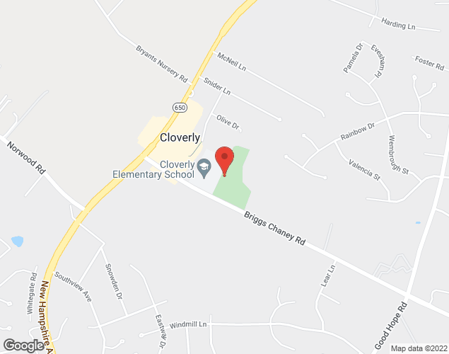 Map showing location at 900 Briggs Chaney Rd., Colesville, MD