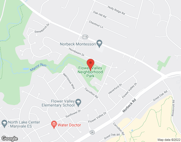 Map showing location at 4510 Hornbeam Dr, Rockville, MD