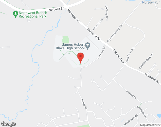 Map showing location at 300 Norwod Rd, Silver Spring, MD
