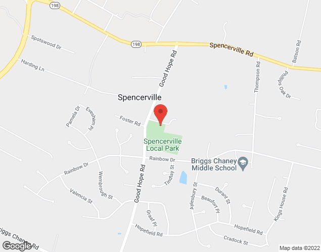 Map showing location at 15701 Good Hope Rd, Spencerville, MD