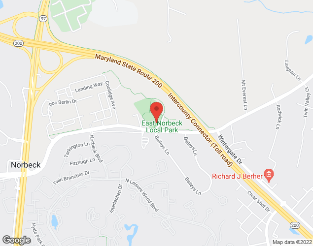 Map showing location at 3131 Norbeck Rd., Norbeck, MD