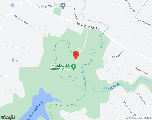 Map showing location at 5100 Meadowside Lane, Rockville, MD